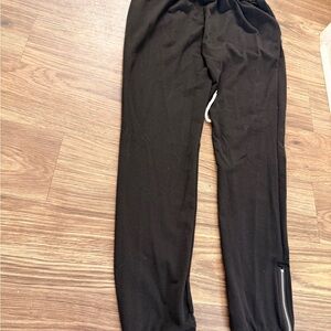 Black Jogger Sweatpants with Ankle Zipper